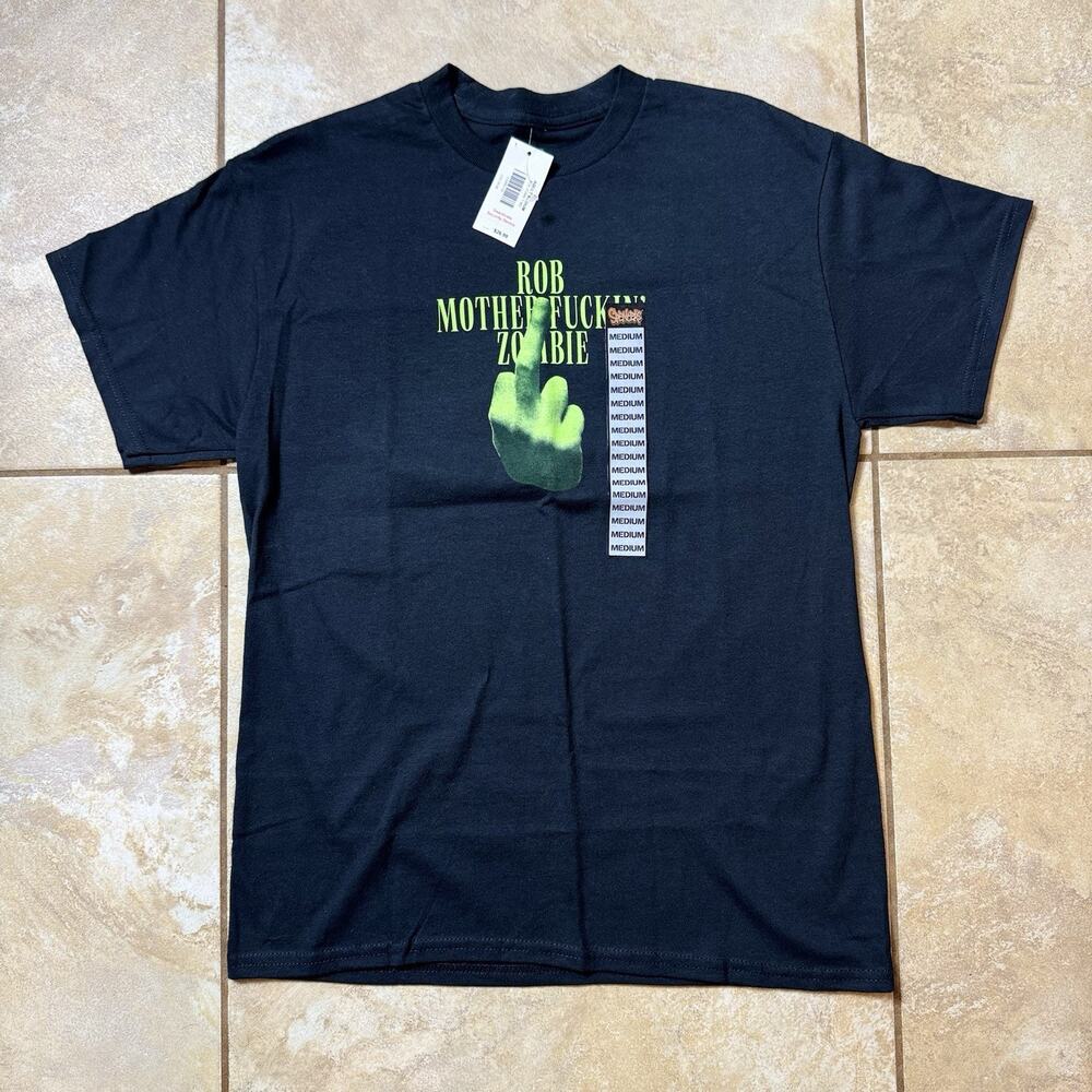 Rob Zombie Middle Finger T-Shirt Size MEDIUM 2-Sided New With Tags